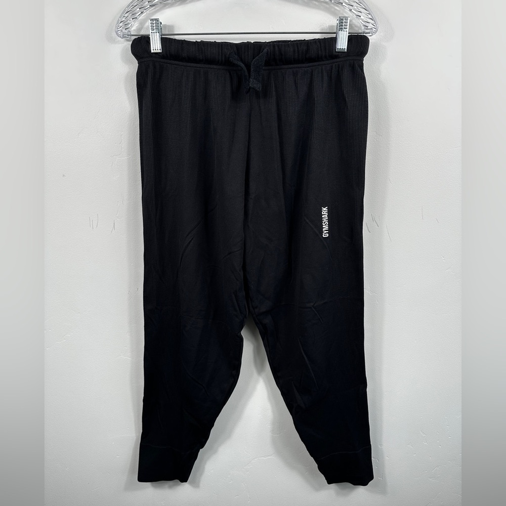 Gymshark Women’s Mid Rise Stretch Waist Black Pause Joggers - Medium